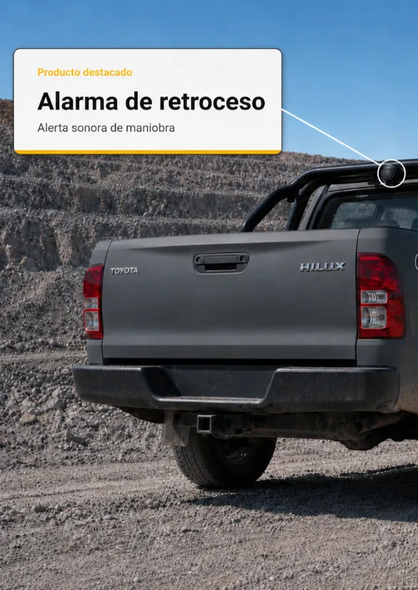 Alarma sonora de retroceso instalada en camioneta